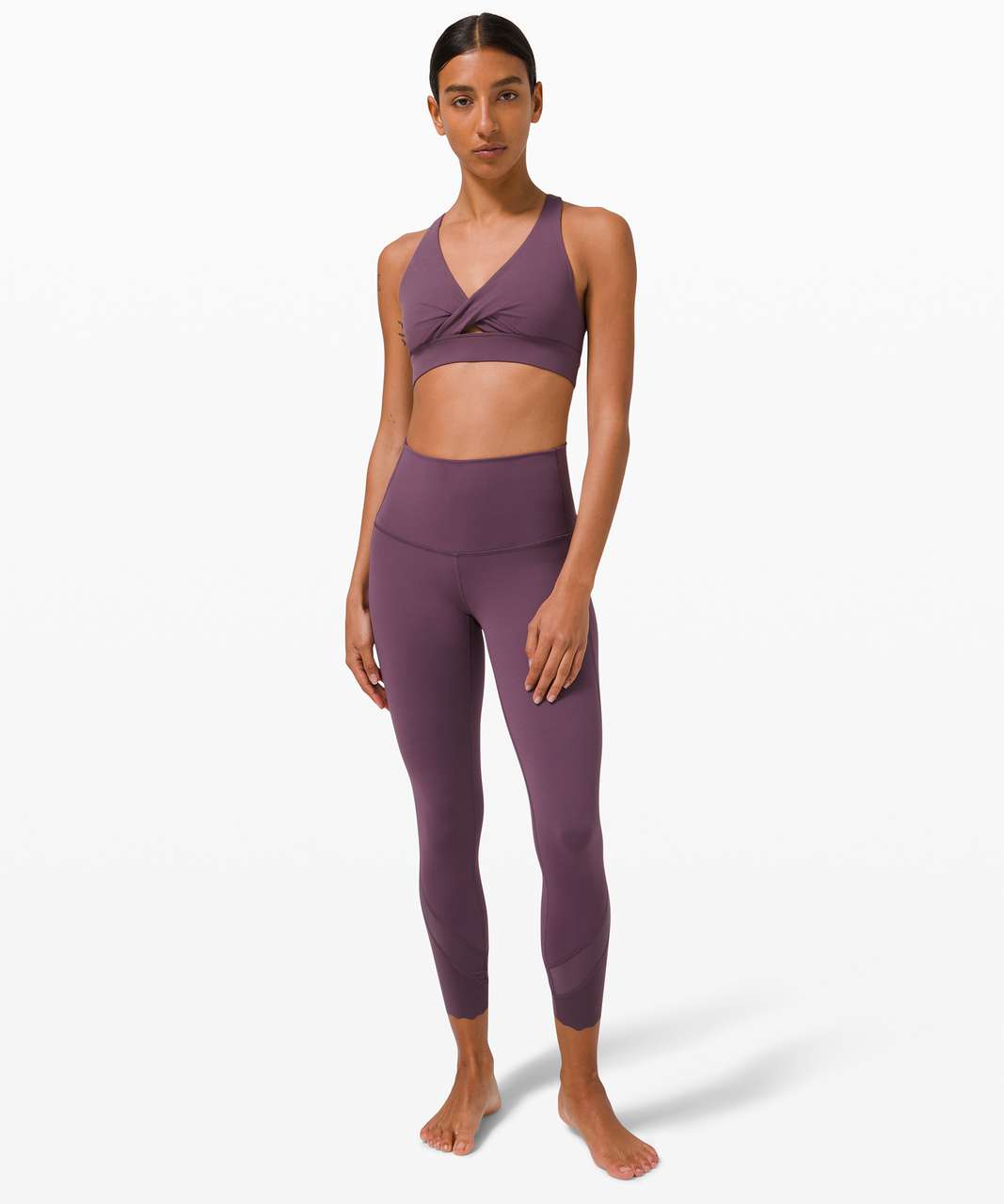 Lululemon Wunder Under High-Rise Crop 23 *Updated Scallop Full-On Luxtreme  - Cassis - lulu fanatics