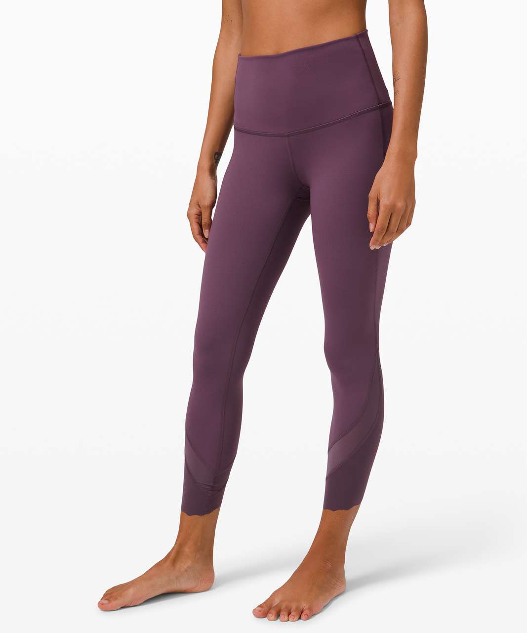 Lululemon Wunder Under High-Rise Crop 23" *Updated Scallop Full-On Luxtreme - Grape Thistle