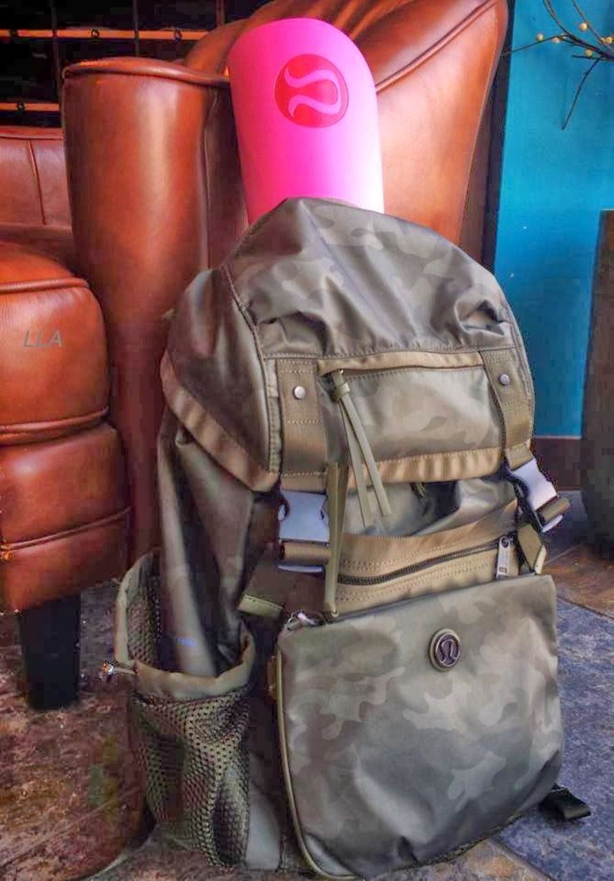 Lululemon Traveling Yogini Rucksack - Savasana Camo Fatigue Green