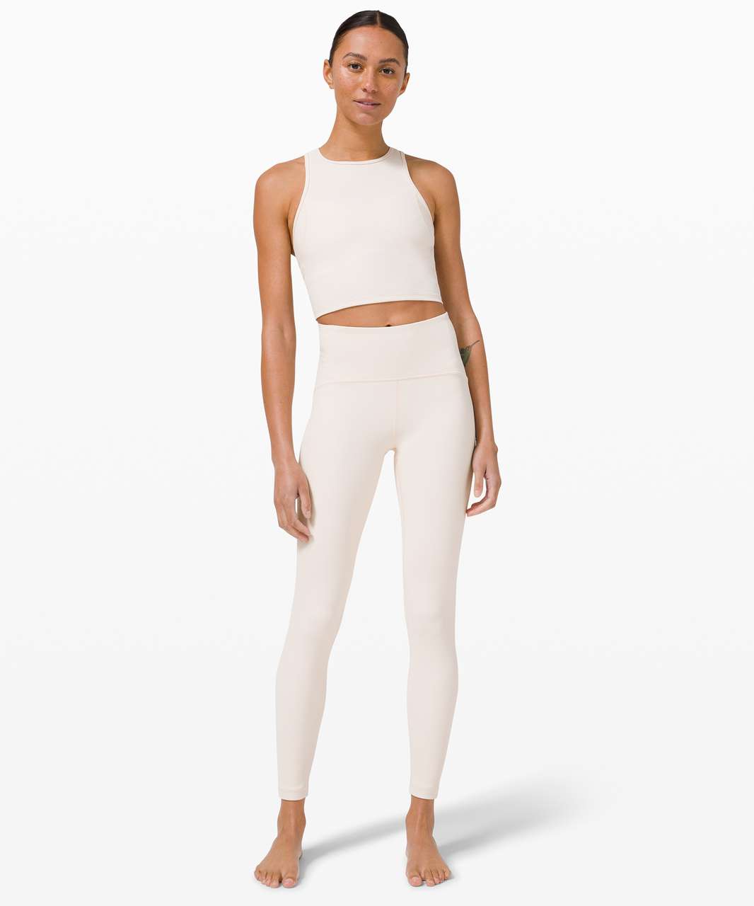 Lululemon Ribbed Contoured High-Rise Tight 28" - Light Ivory