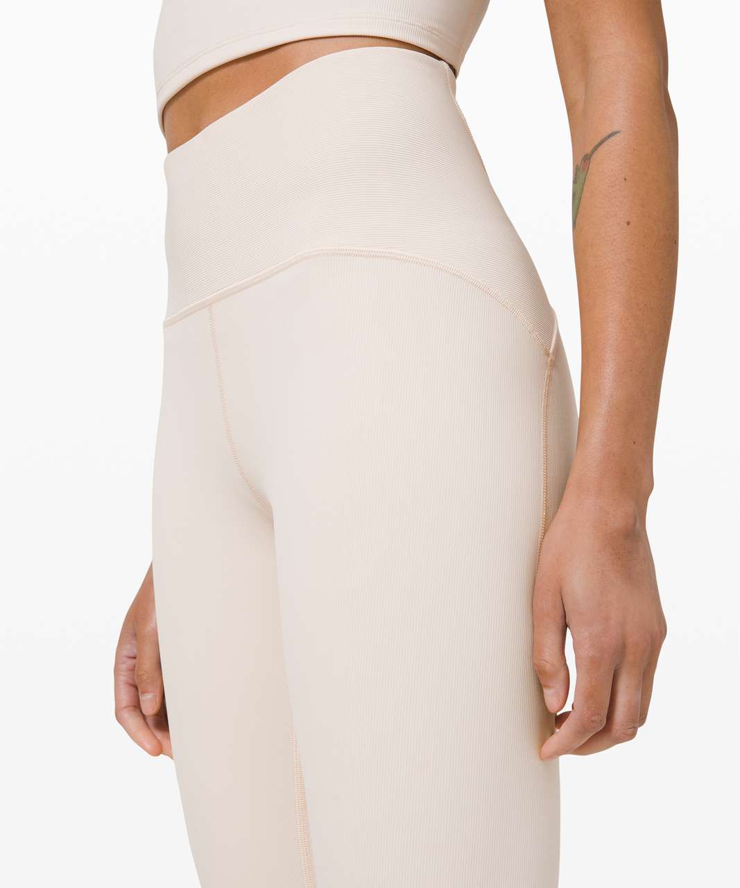 Lululemon Ribbed Contoured High-Rise Tight 28 - Light Ivory - lulu fanatics