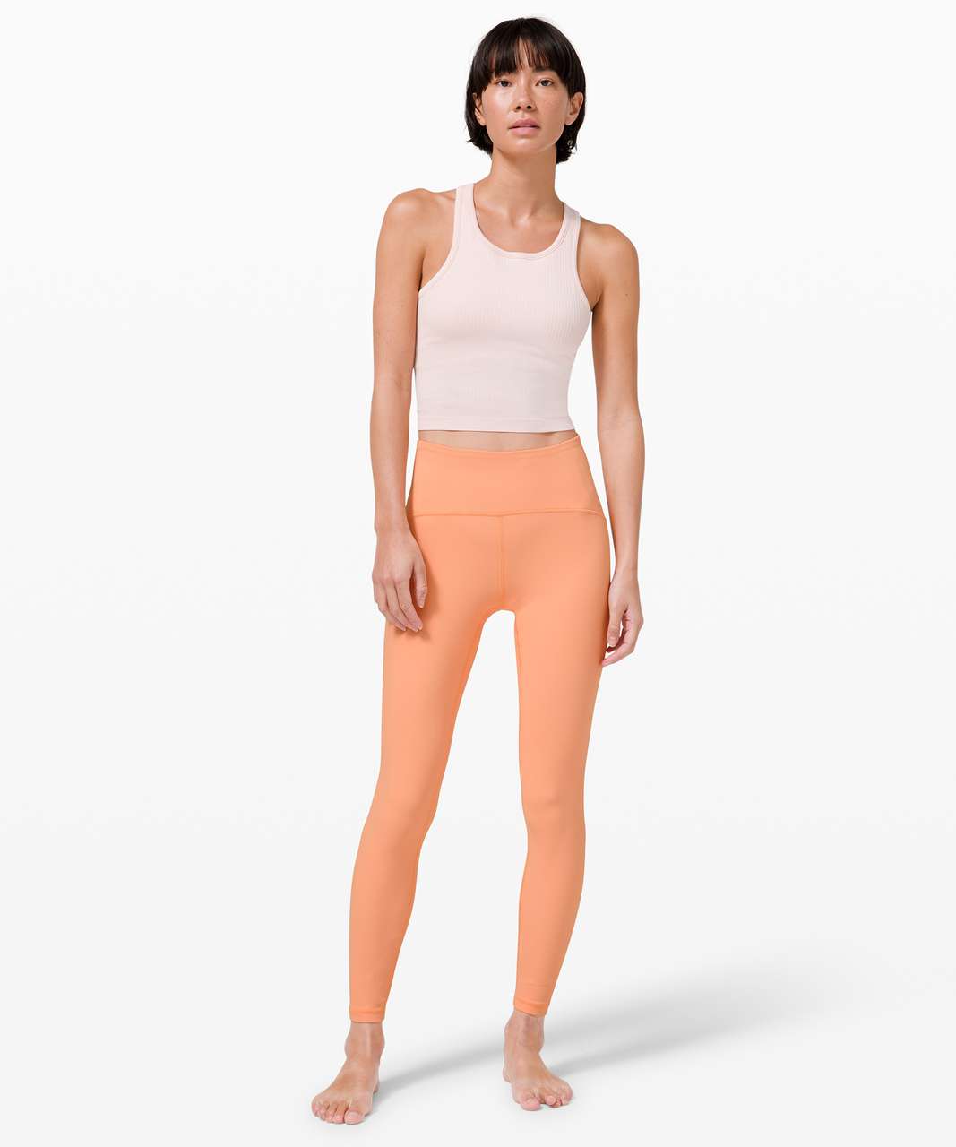 Lululemon Ribbed Contoured High-Rise Tight 28 - Malibu Peach - lulu  fanatics