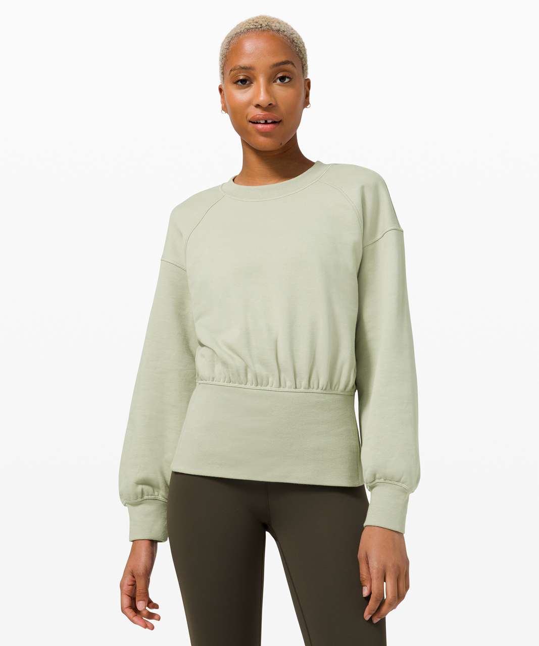 Lululemon Hugged-Waist Cotton Pullover - Green Fern - lulu fanatics