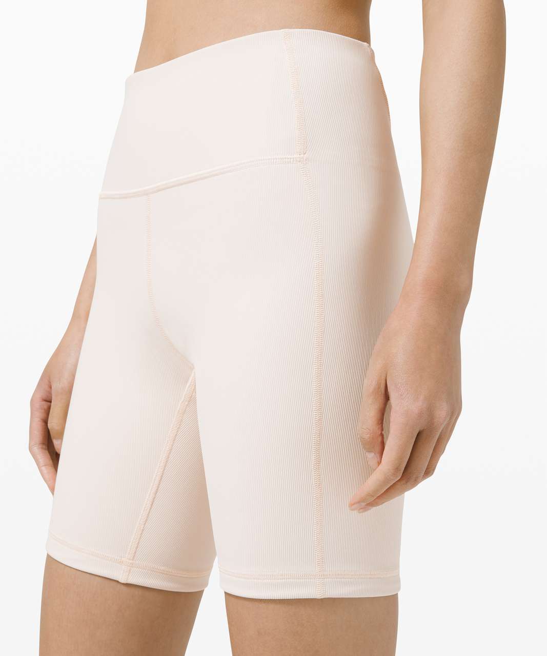 Lululemon Ribbed Contoured High-Rise Short 8 - Light Ivory - lulu fanatics