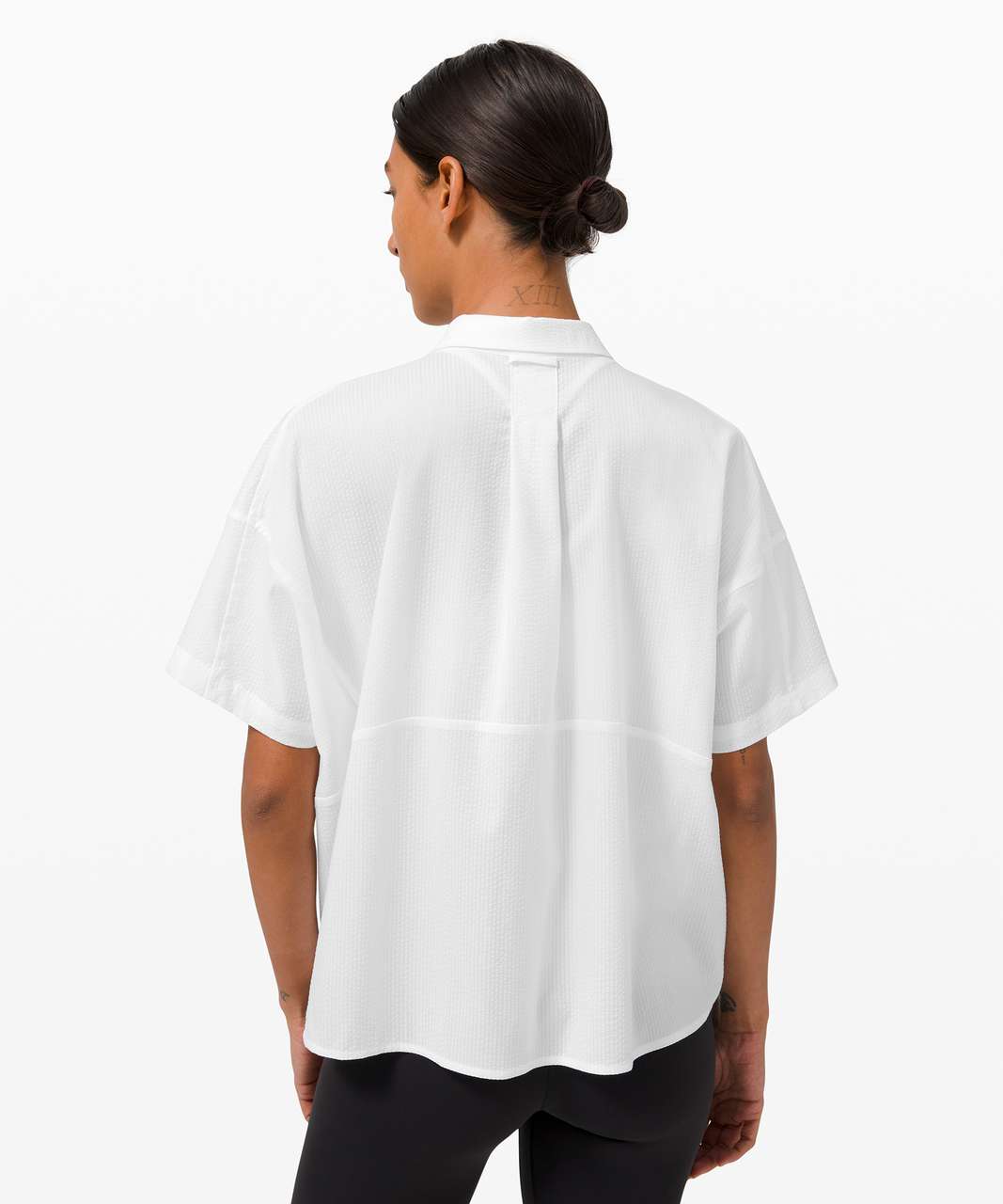 Lululemon Boxy Seersucker Short Sleeve Shirt - White