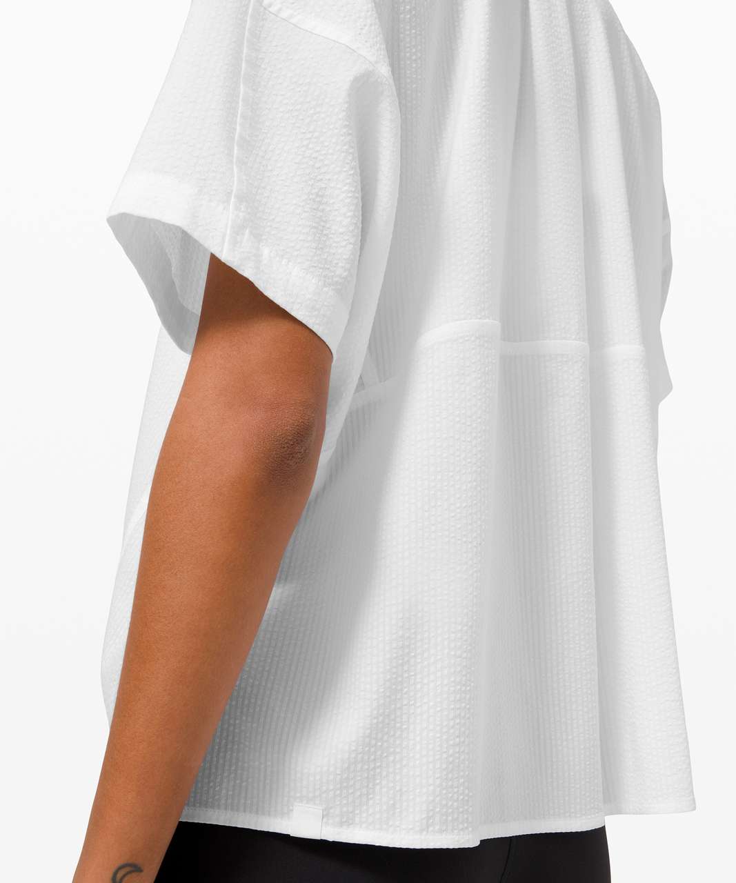 Lululemon Boxy Seersucker Short Sleeve Shirt - White