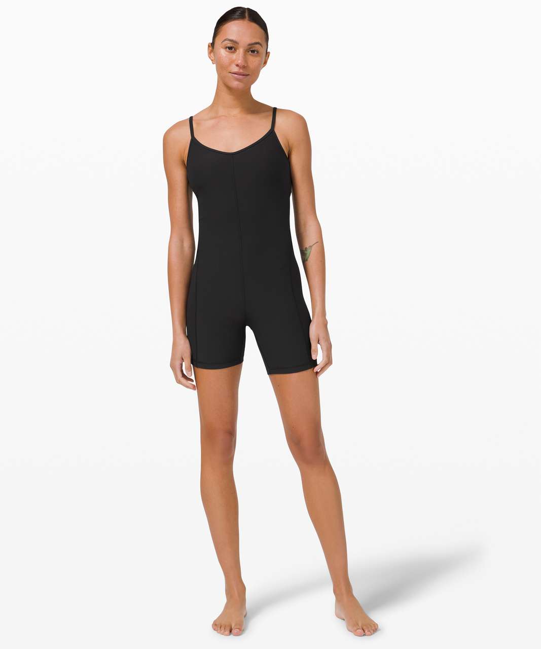 Lululemon Ribbed Contoured Yoga Unitard 6 Length - Black - lulu