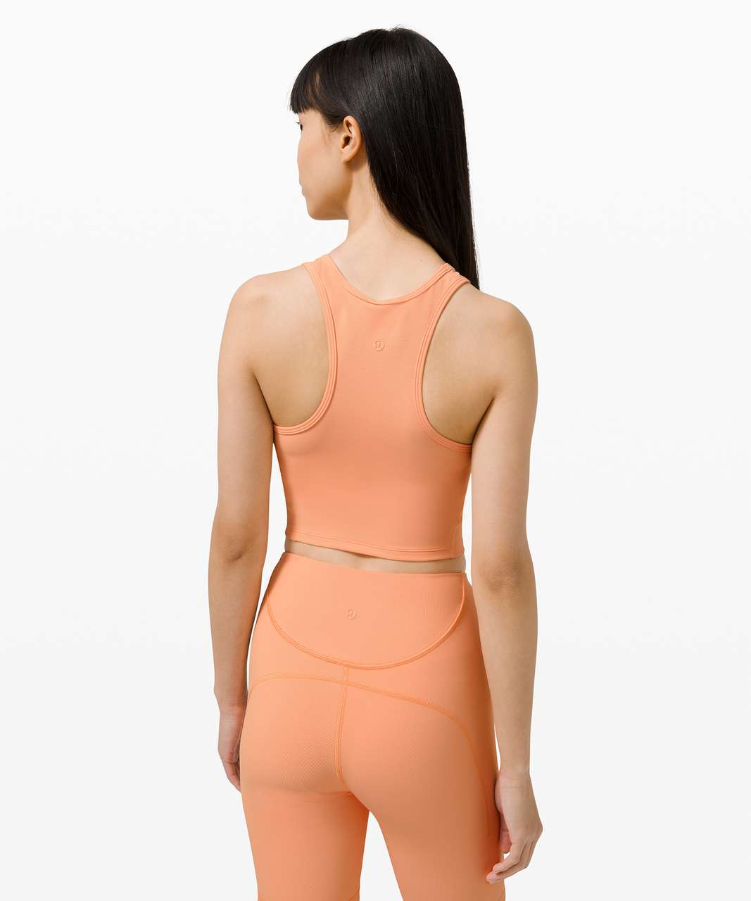 Lululemon Melon Orange Mesh Racerback Front Crossover Yoga Top Deep V Tank  476