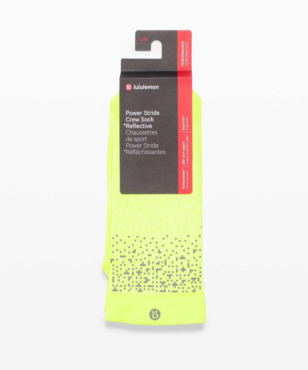 Lululemon Power Stride Crew Sock *Reflective - Highlight Yellow (First Release)