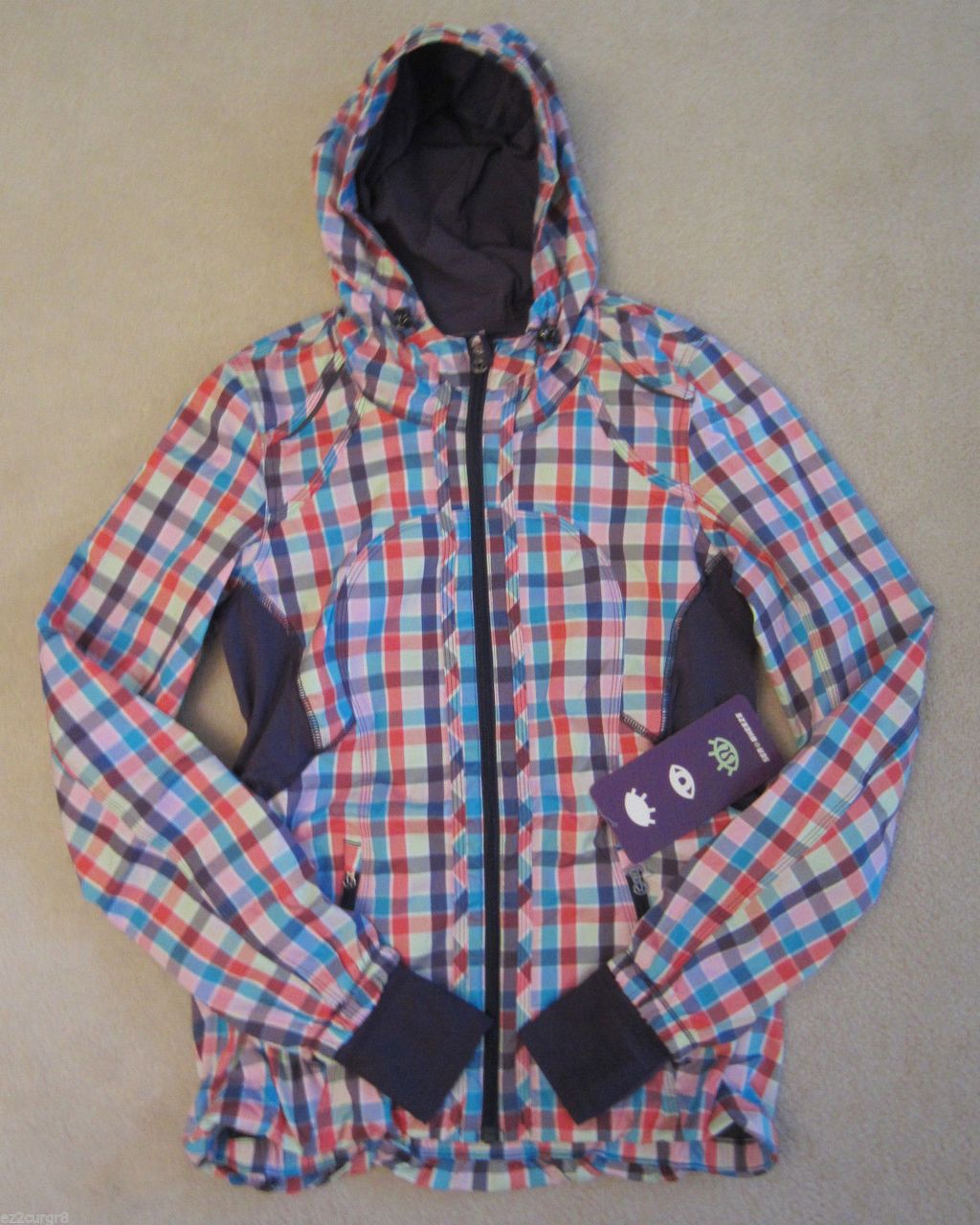 Lululemon Downtime Jacket - 2014 Seawheeze - Pass Me Plaid / Concord Grape