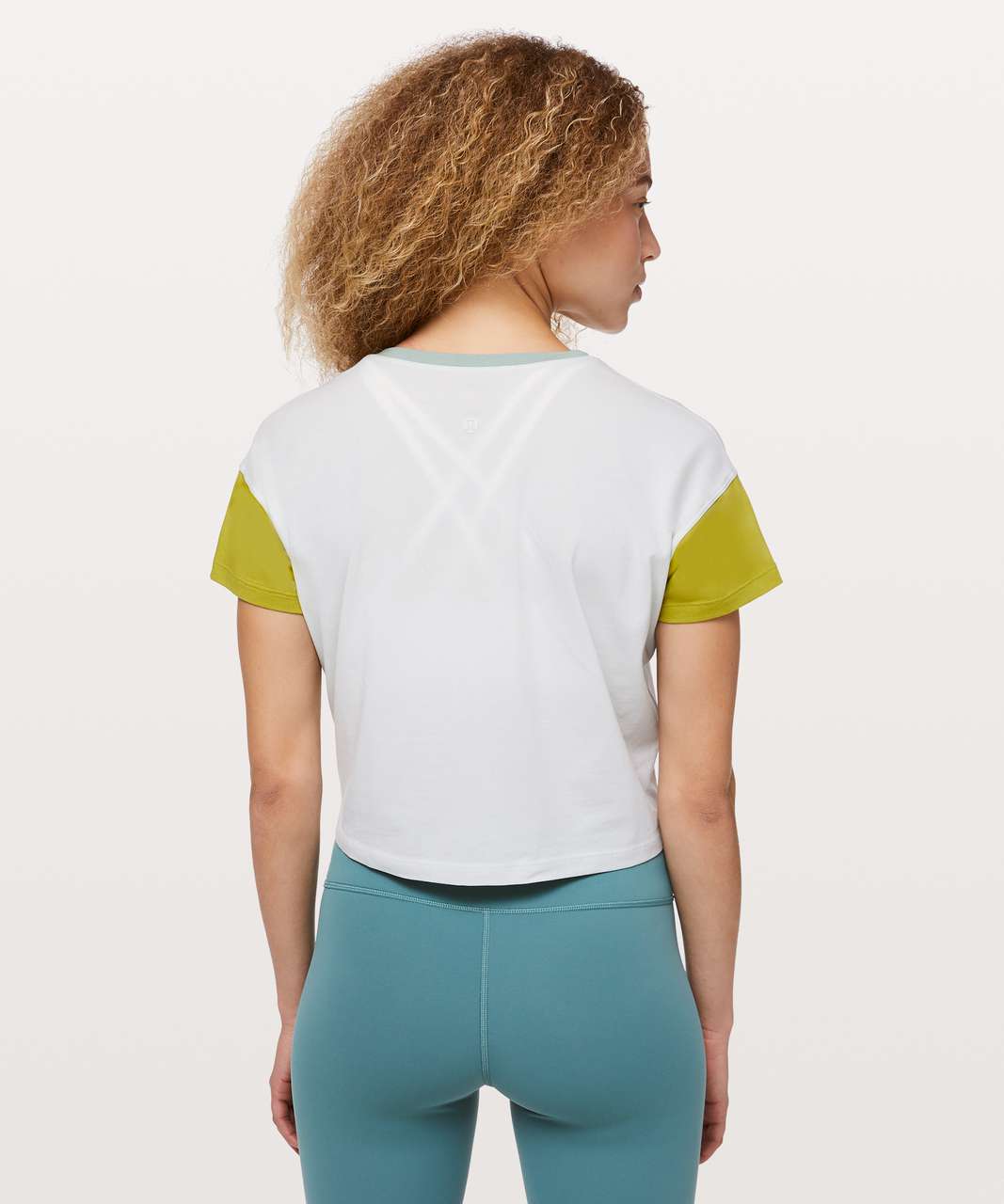 Lululemon Cates Tee - Ocean Mist / Golden Lime / Palm Court