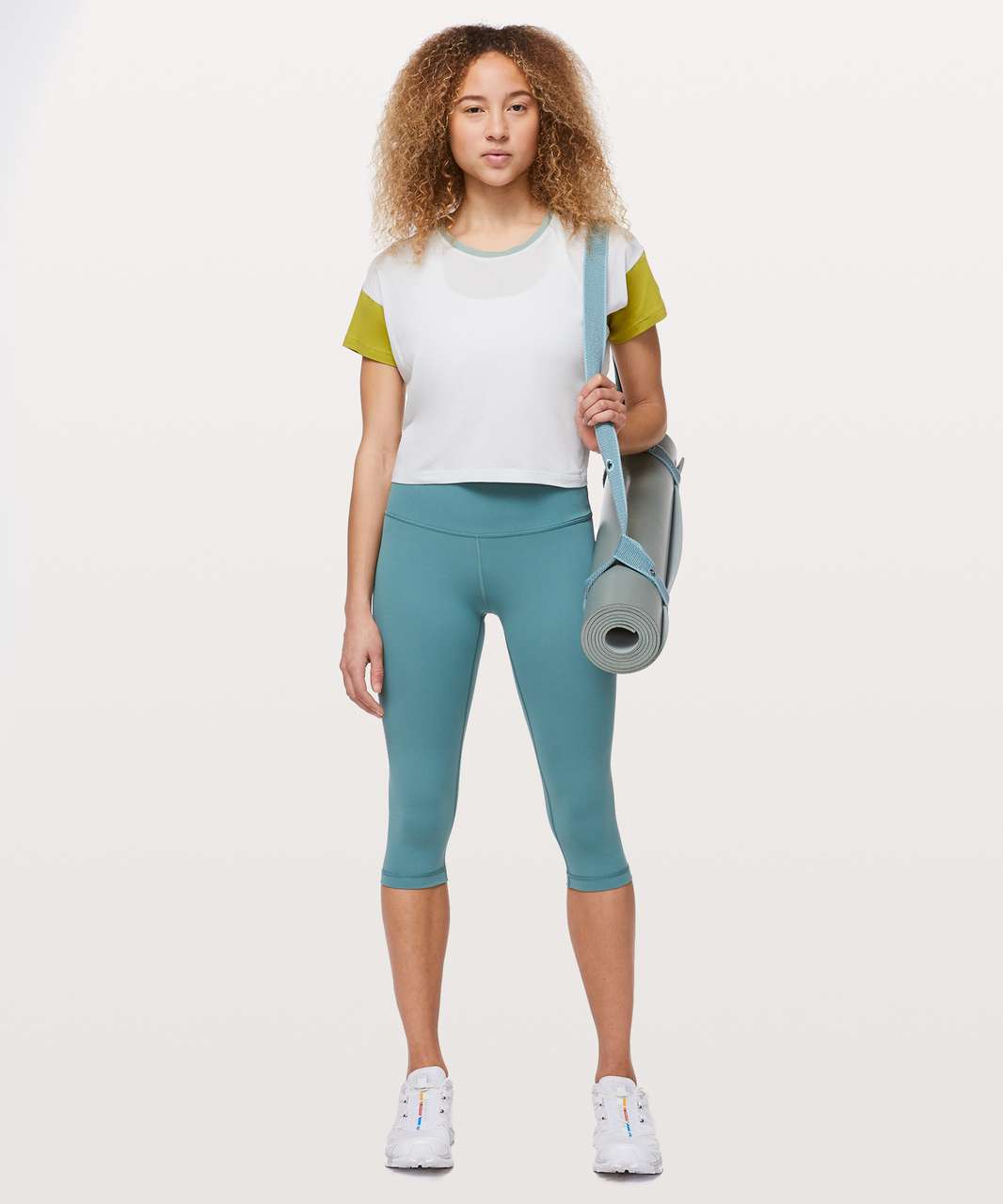 Lululemon Cates Tee - Ocean Mist / Golden Lime / Palm Court