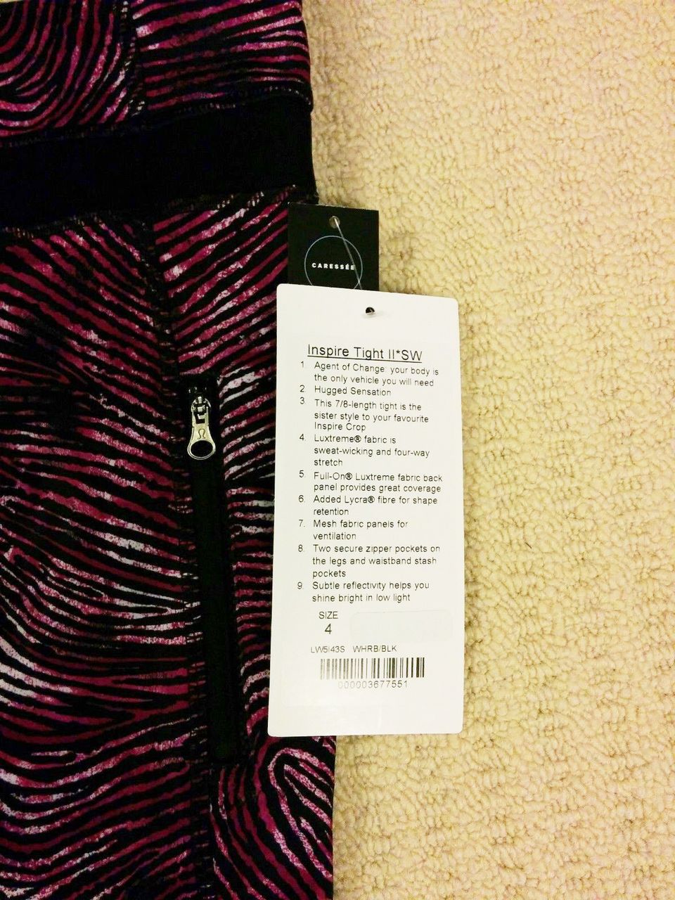 Lululemon Inspire Tight II - 2016 Seawheeze - Who Done It Regal Plum Black / Black