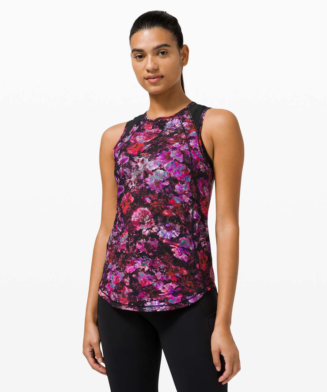 Lululemon Sculpt Tank - Fluoro Floral Multi / Black