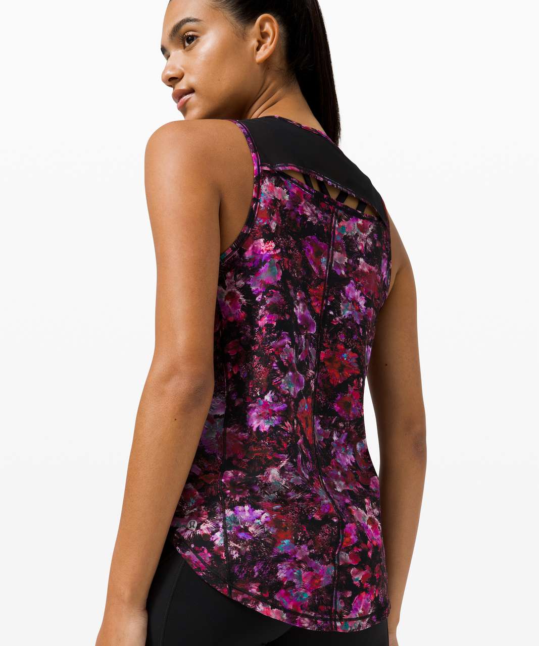 Lululemon Sculpt Tank - Fluoro Floral Multi / Black