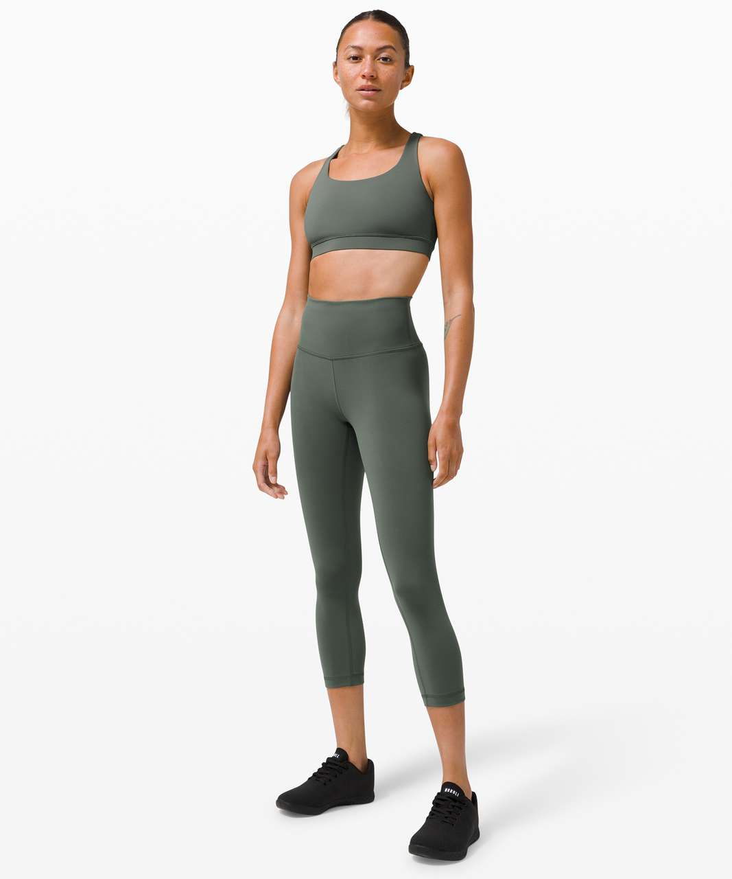 Lululemon Wunder Train High-Rise Crop 21 - Smoked Spruce - lulu fanatics