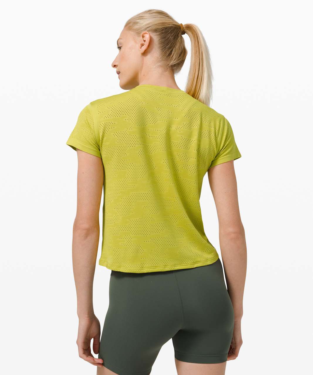 Lululemon Train to Be Short Sleeve *Camo - Dot Camo Yellow Pear