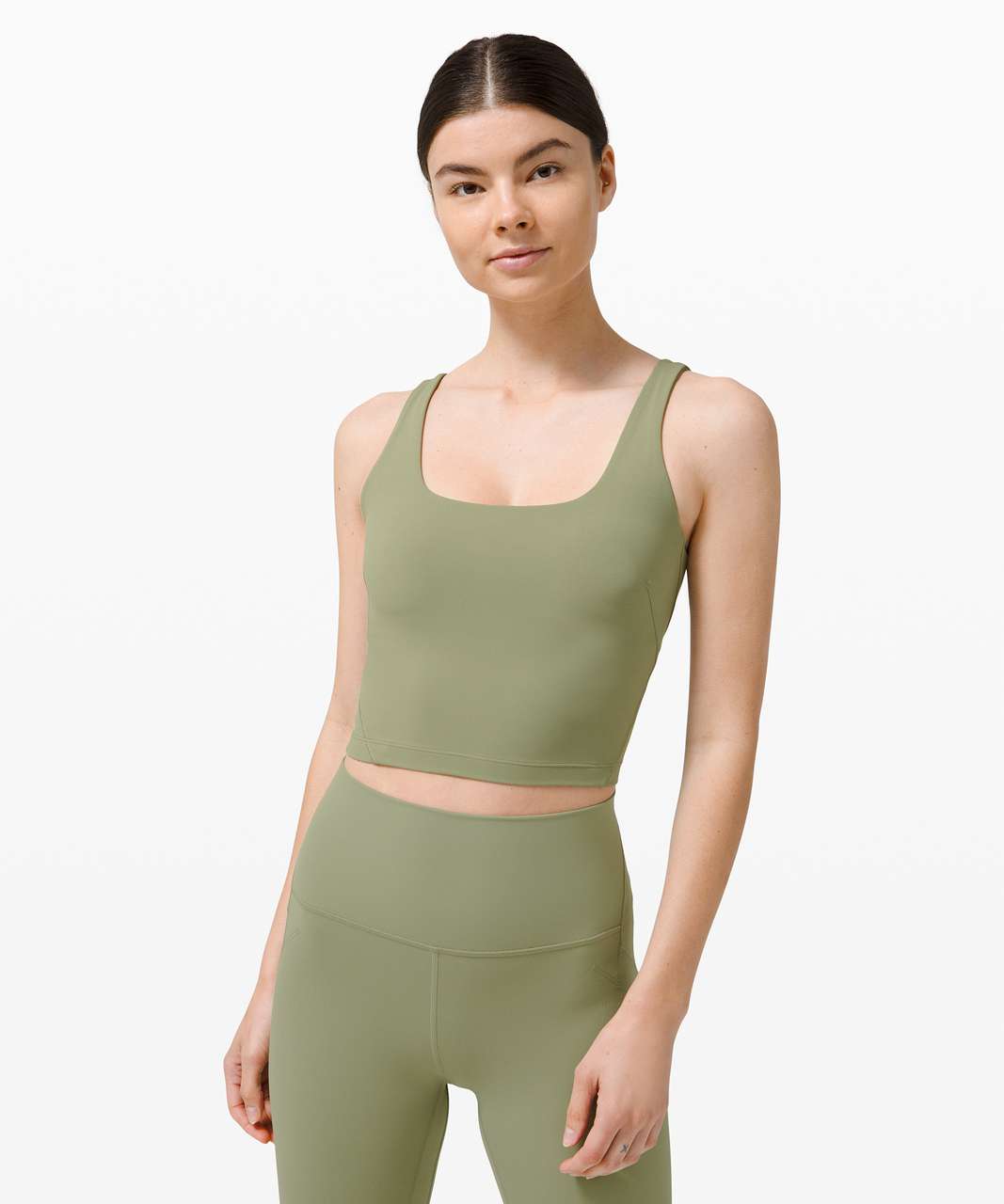 Lululemon Nulu Fold Tight Crop Yoga Tank Top - Rosemary Green - lulu  fanatics