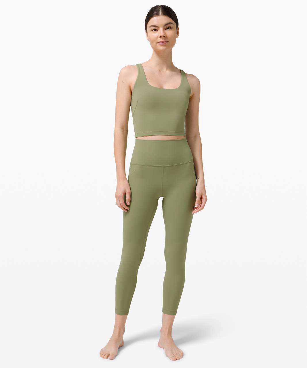 Lululemon Nulu Fold Tight Crop Yoga Tank Top - Rosemary Green