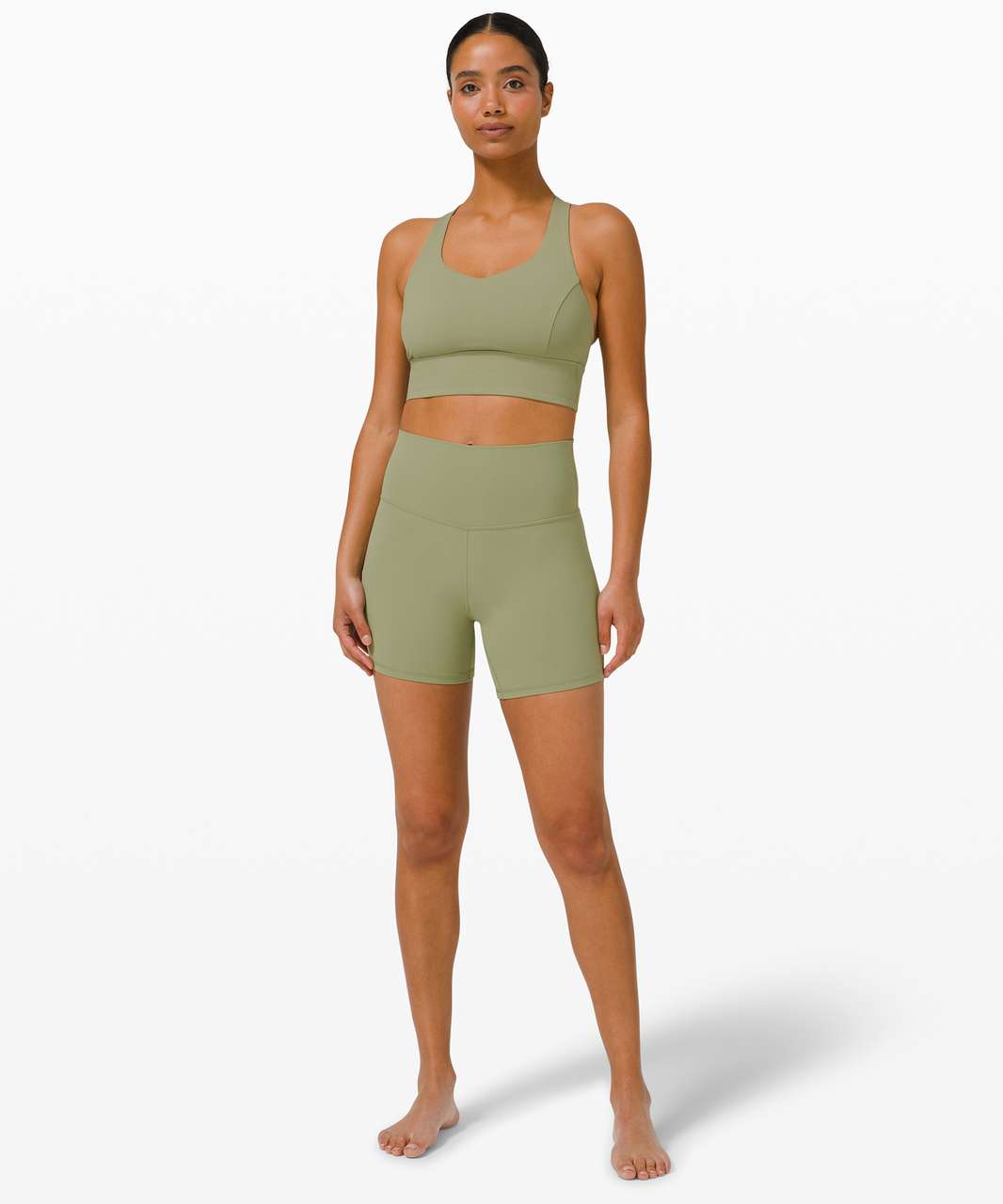 Lululemon Free To Be Serene Bra Long Line *Light Support, C/D Cup -  Rosemary Green - lulu fanatics