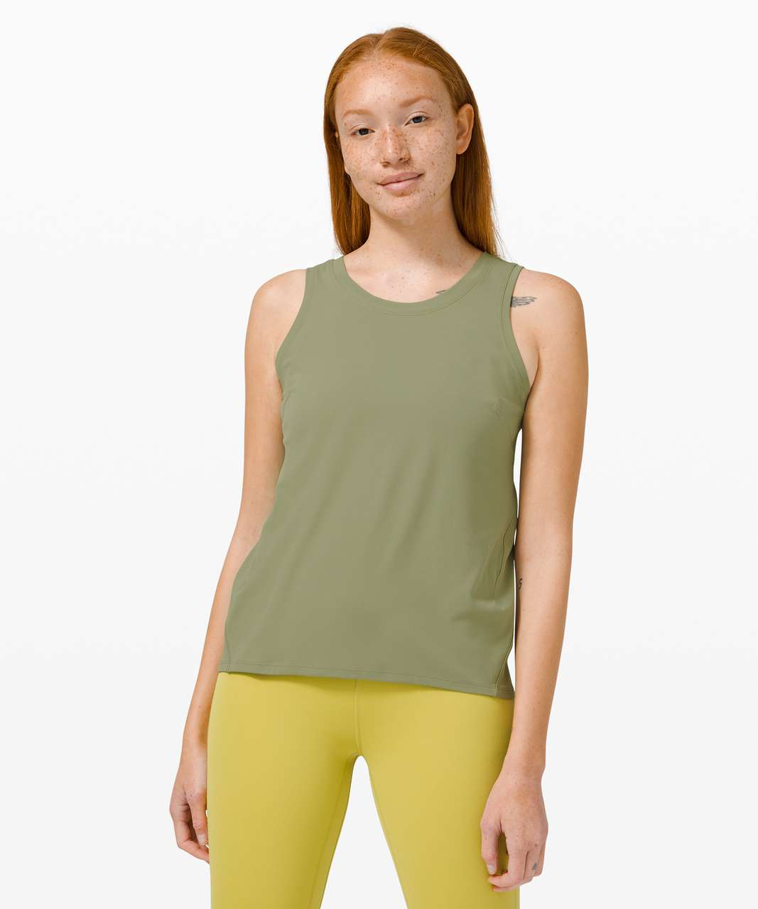 Sz 8 NWT Lululemon Deep Stretch Tank Incognito Camo Olive Green