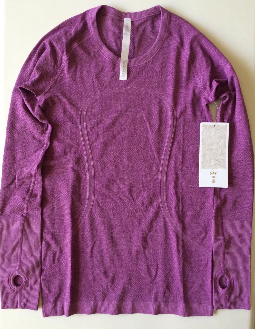 Lululemon Purple Striped Heathered Full Length Plum Ruched