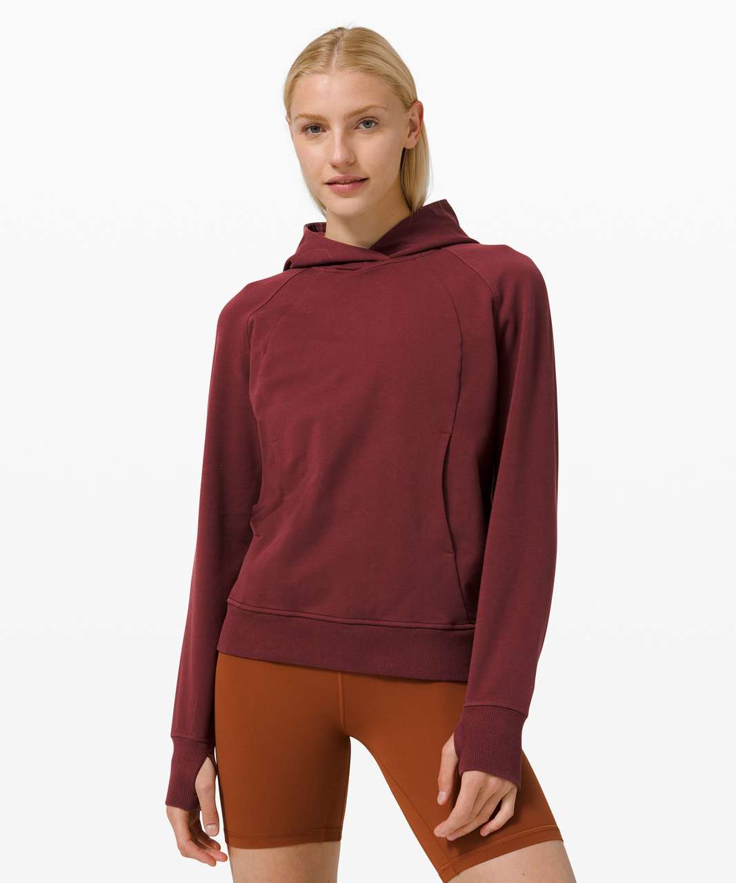 Ootd #2 28” align red merlot (6) scuba oversized half zip (m/l