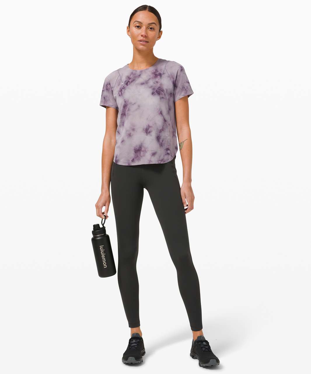 Lululemon Lightweight Run Kit Short Sleeve - Tidal Dye White Grape Thistle