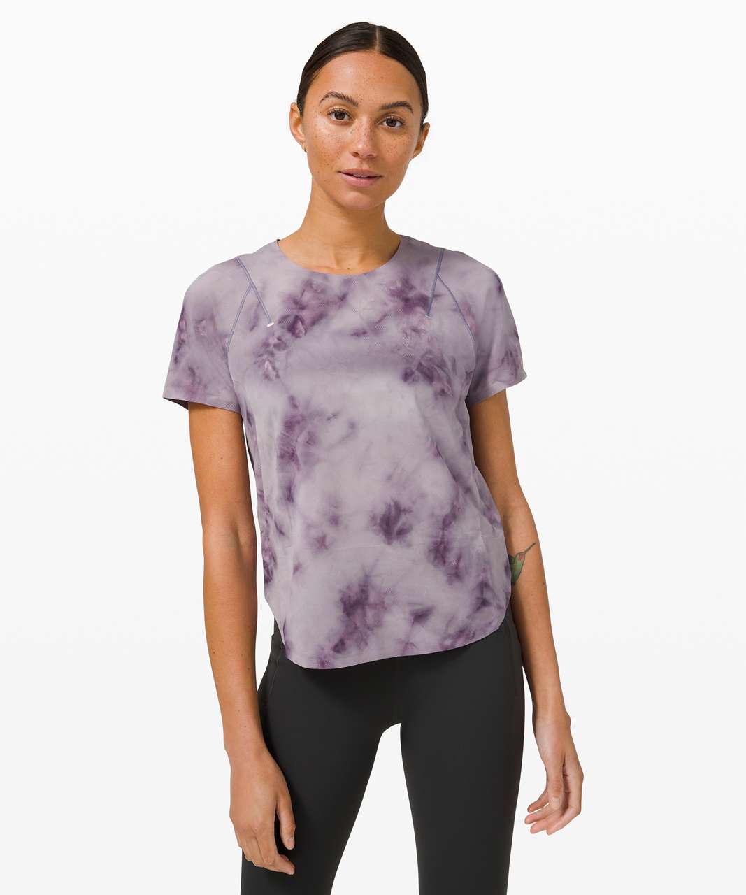 Lululemon Lightweight Run Kit Short Sleeve - Tidal Dye White Grape Thistle