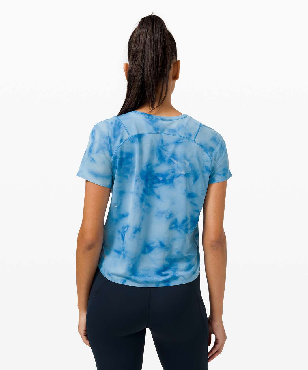 Lululemon Lightweight Run Kit Short Sleeve - Tidal Dye Vapor Hawaiian Blue
