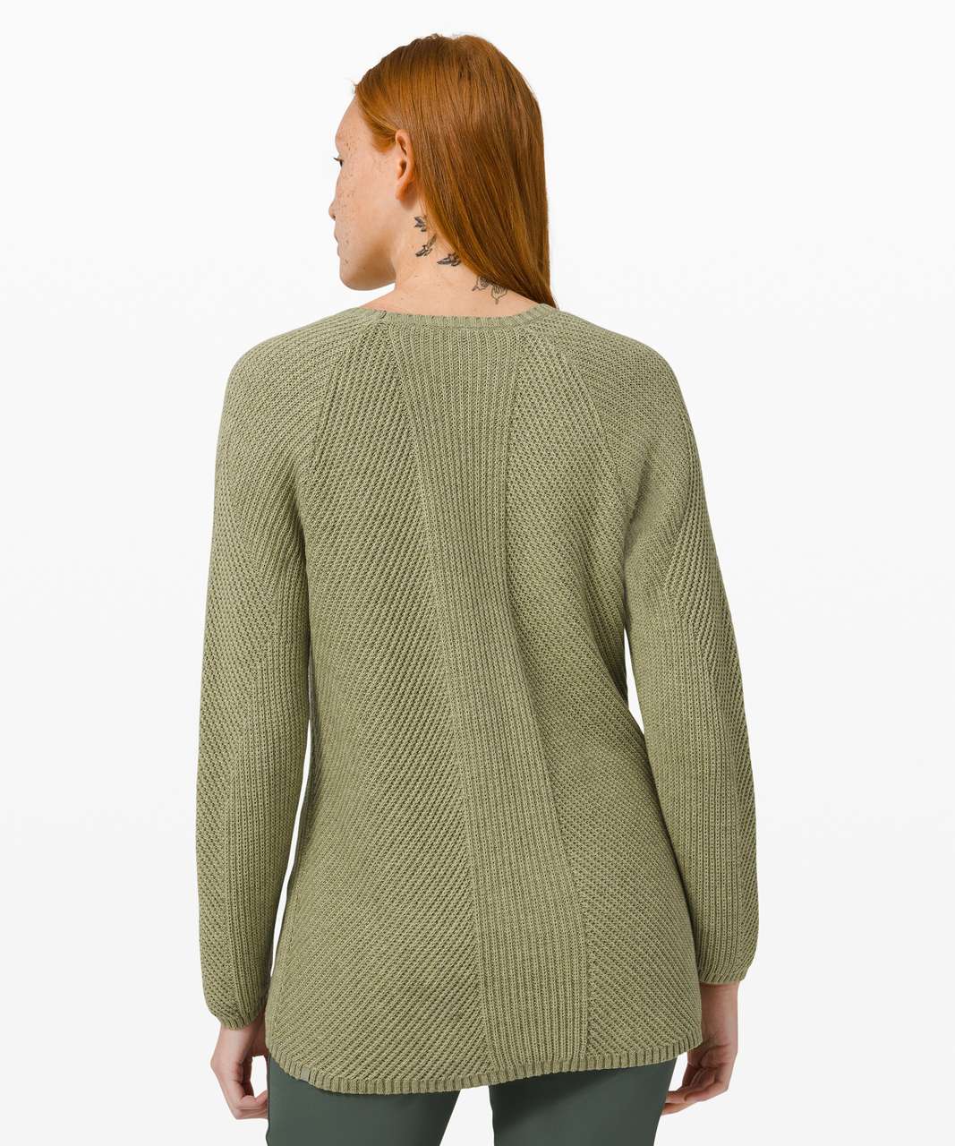 Lululemon Knit Blend Textured Pulllover - Heathered Rosemary Green ...