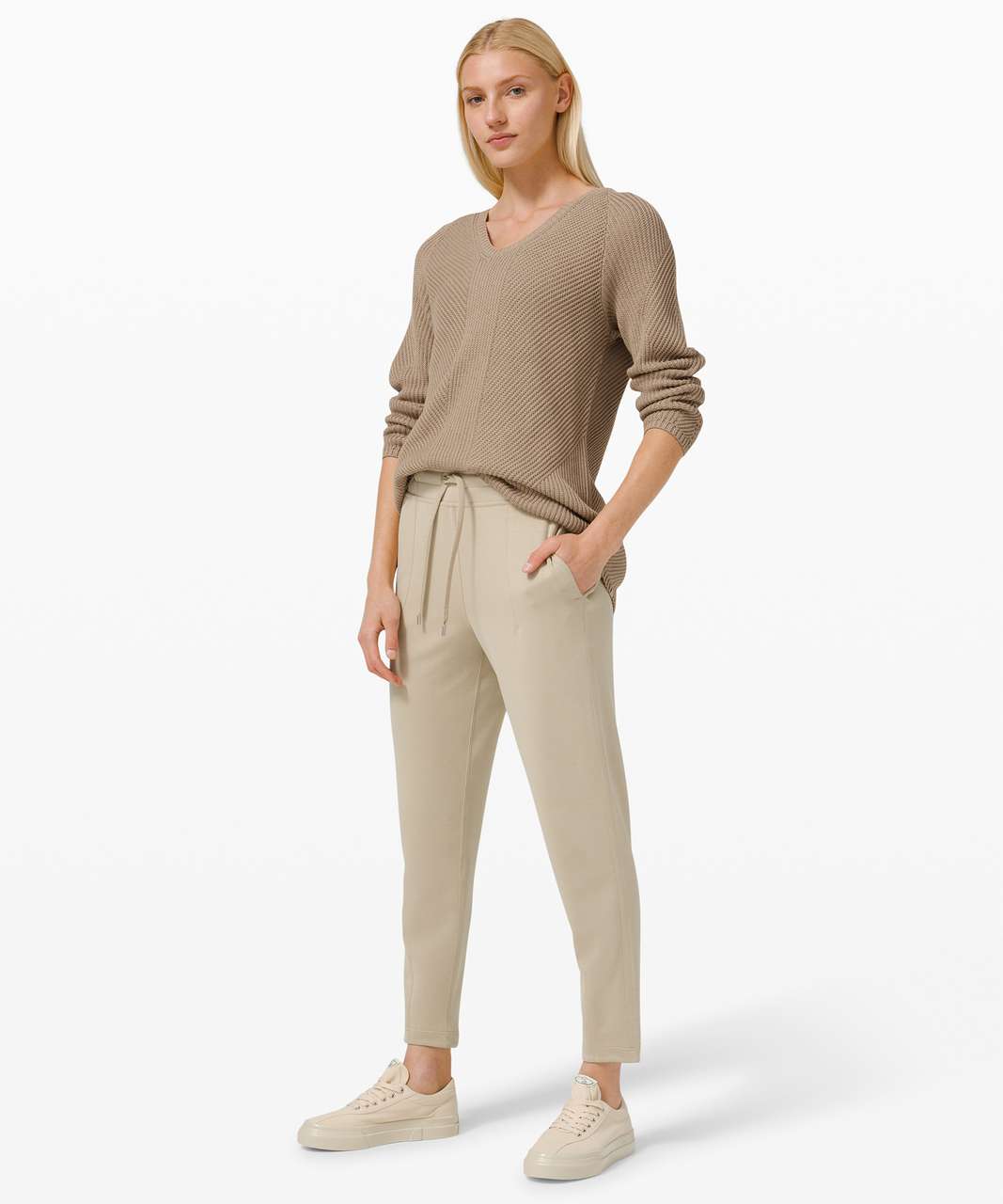 Lululemon Knit Blend Textured Pulllover - Heathered Desert Sun - lulu  fanatics