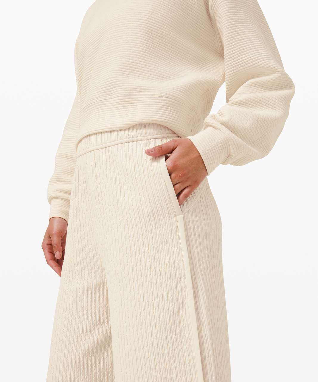 Lululemon Textured Wide-Leg High Rise Crop - White Opal