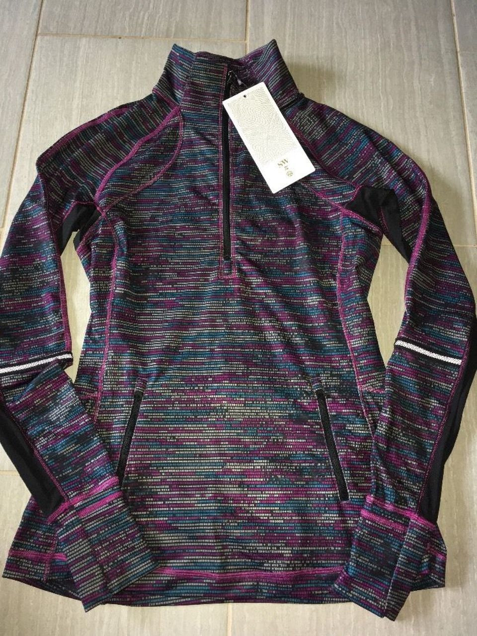 Lululemon Race With Grace 1-2 Zip II - 2016 Seawheeze - ASCII Regal Plum Tofino Teal