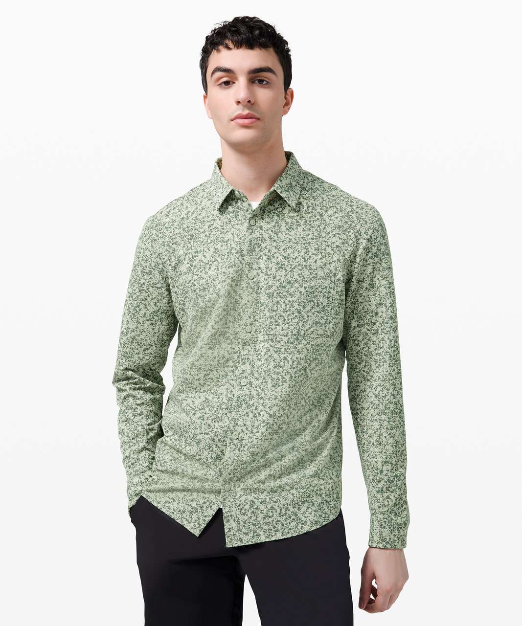 Lululemon Commission Long Sleeve Shirt - Green Fern / Smoked Spruce