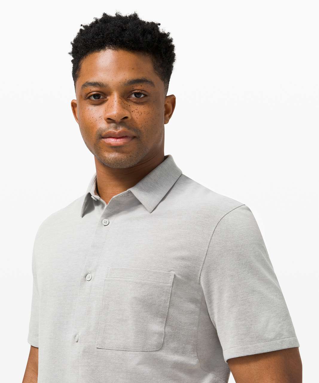 Lululemon Commission Short Sleeve Shirt - Grey Sage / White