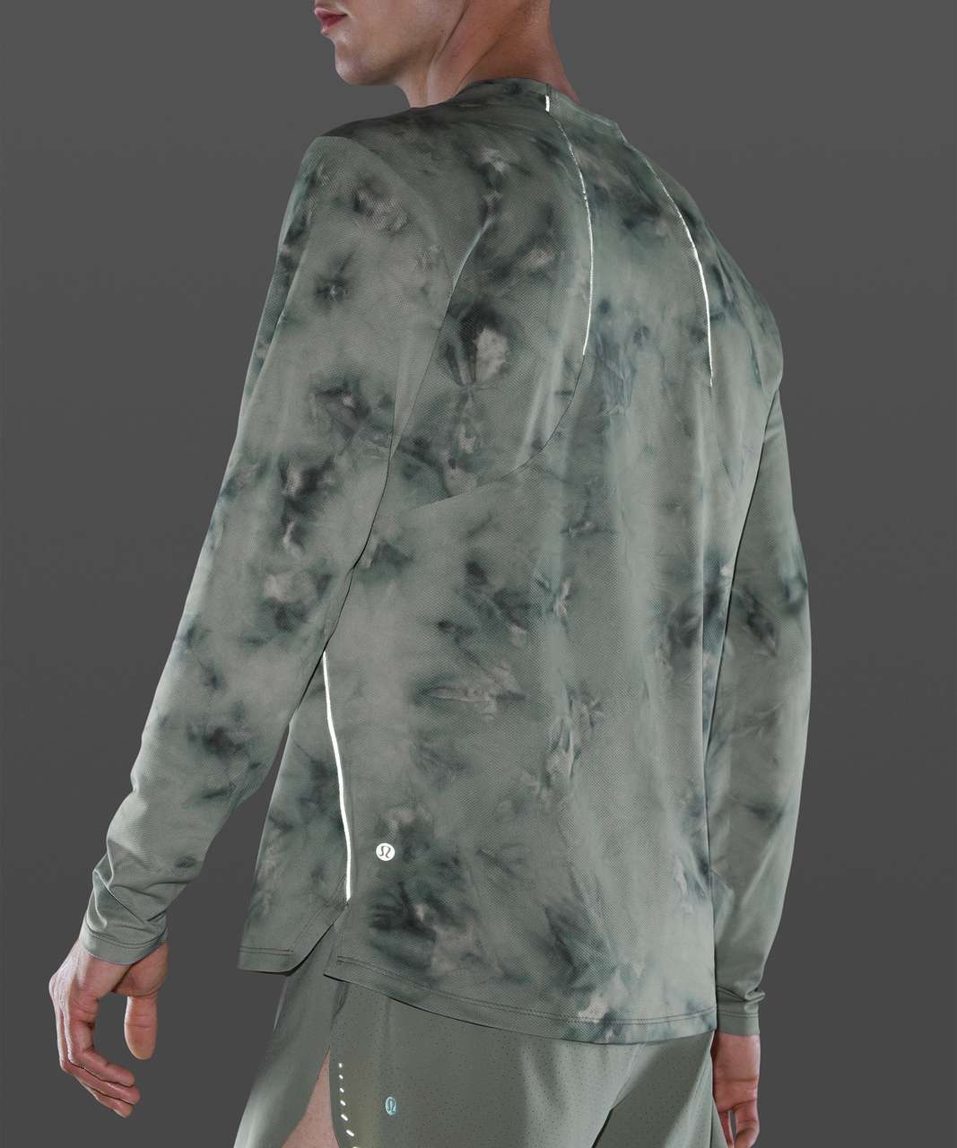 Lululemon Fast and Free Long Sleeve *Spray - Tidal Dye White Smoked Spruce