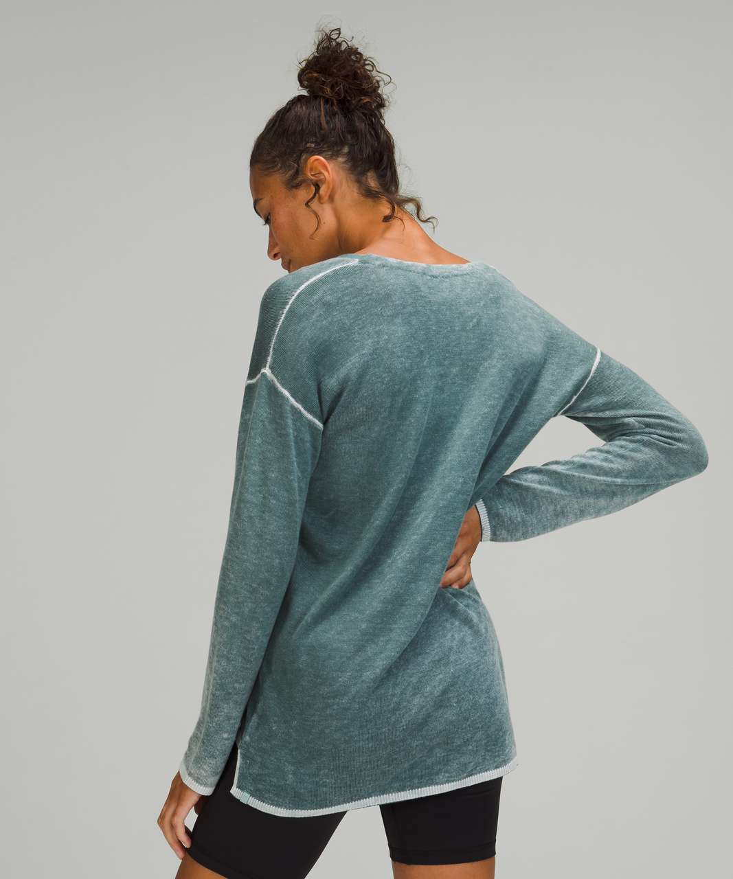 Lululemon Cashlu™ V-Neck Sweater - Arctic Green / Alpine White