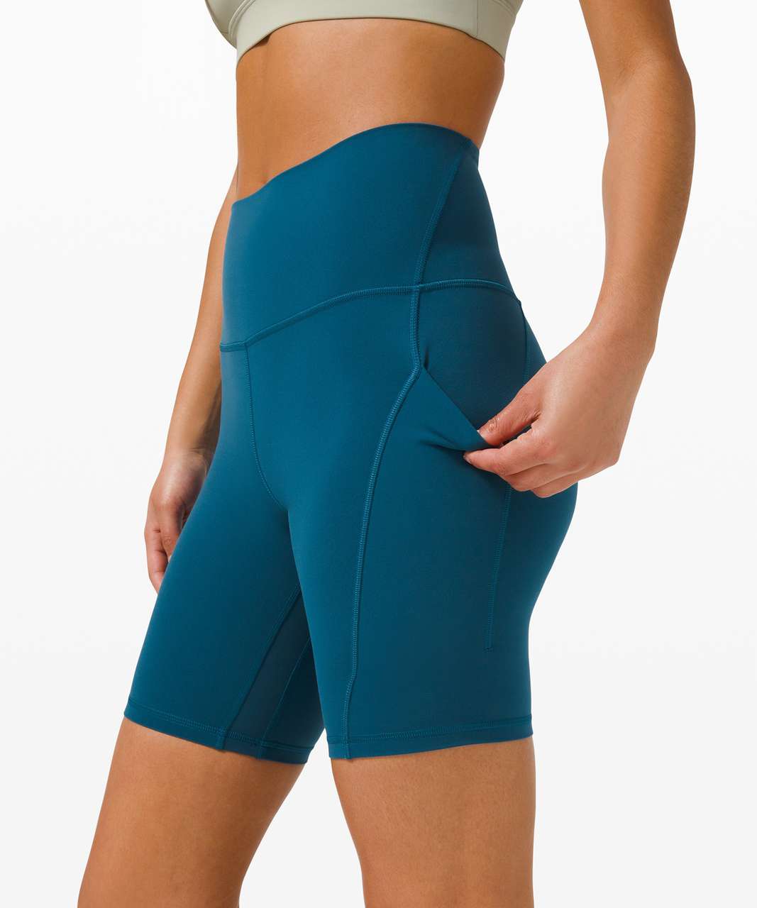 Lululemon Align High Rise Short with Pockets 8 - Blue Borealis - lulu  fanatics