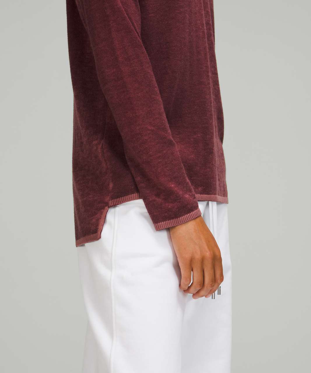 Lululemon Cashlu V-Neck Sweater - Red Merlot / Spiced Chai