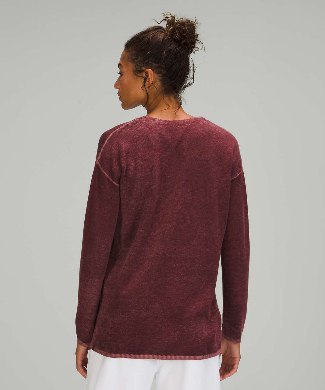 Lululemon Cashlu V-Neck Sweater - Red Merlot / Spiced Chai