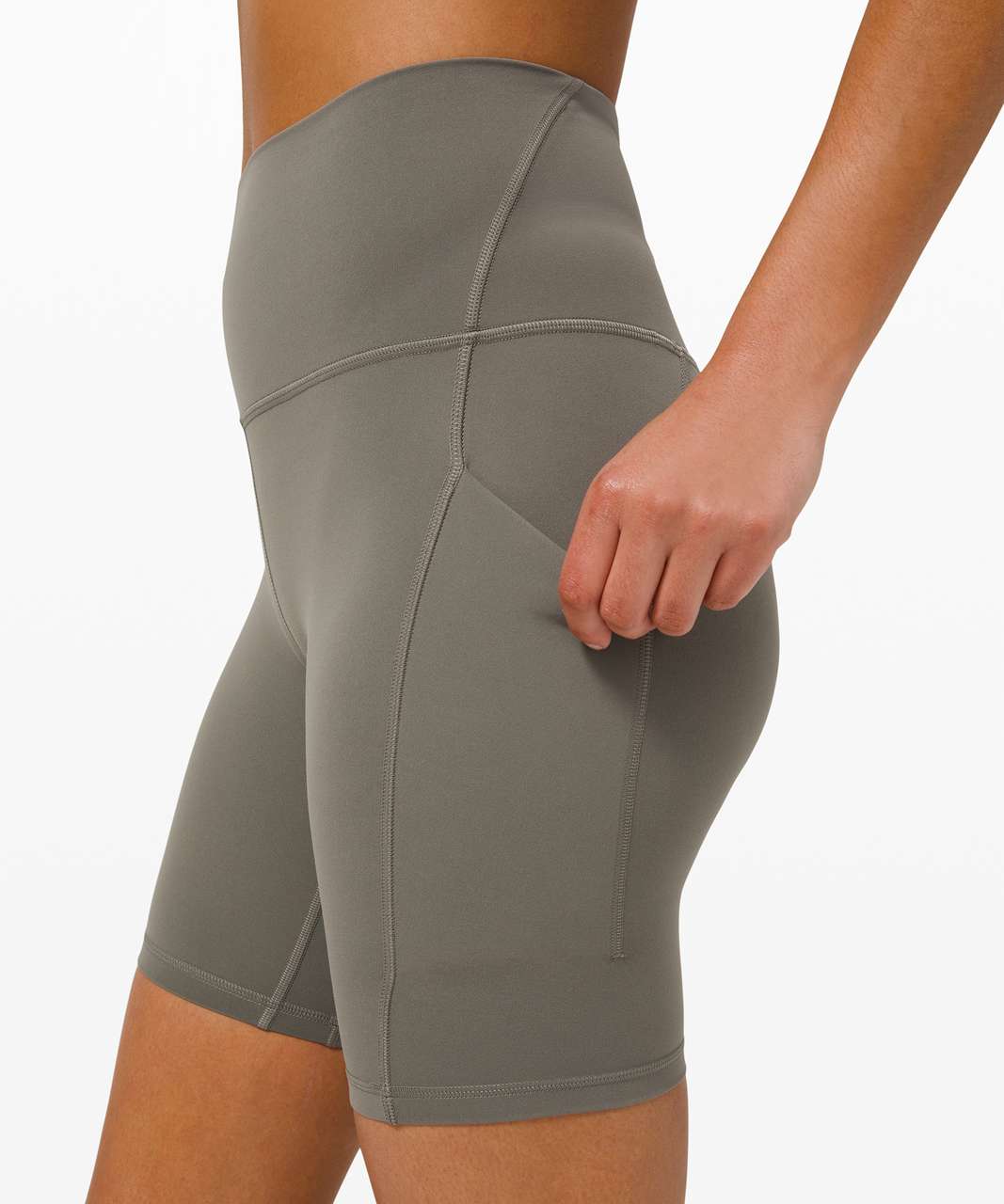 Lululemon Align High Rise Short with Pockets 8 - Grey Sage - lulu fanatics