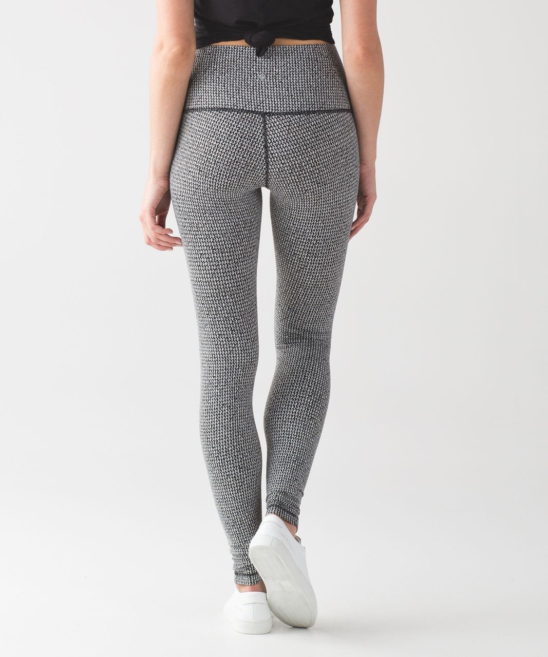 Lululemon Wunder Under Pant (Hi-Rise) - Luon Variegated Knit Black  Heathered Black - lulu fanatics