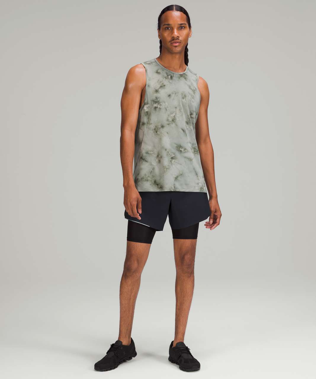 Lululemon Fast and Free Tank *Spray - Tidal Dye White Smoked Spruce