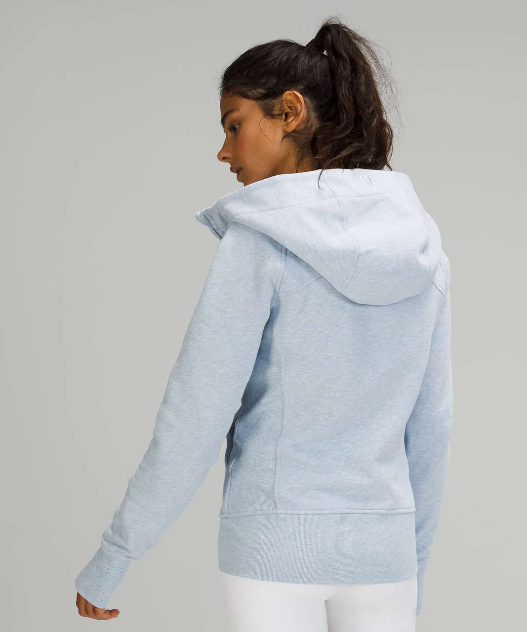 Scuba Hoodie *Light Cotton Fleece, Heathered Blue Linen