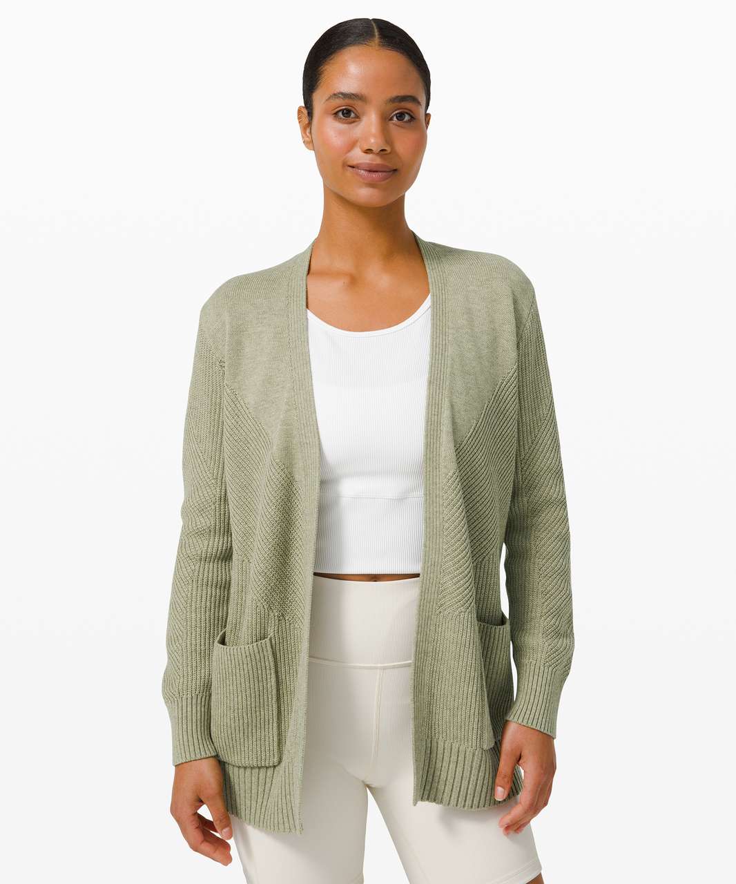 Lululemon Cotton Knit Textured Wrap - Heathered Rosemary Green