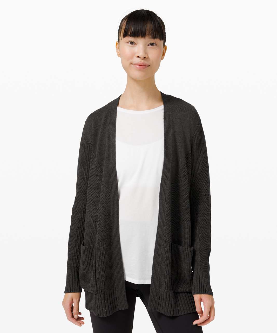 Lululemon Cotton Knit Textured Wrap - Heathered Black