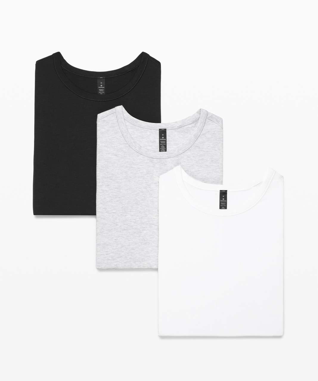 Lululemon 5 Year Basic Tee *3 Pack - Black / White / Heathered Core Ultra Light Grey