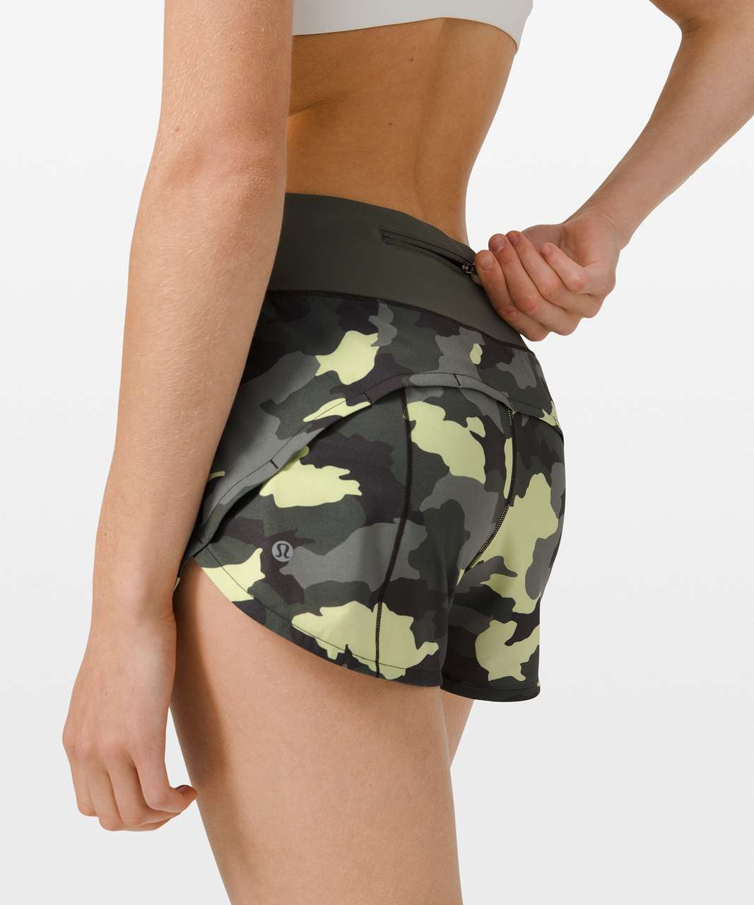 Lululemon Incognito Camo Multi Gator Green Speed Up Short Long Updated Fit 4