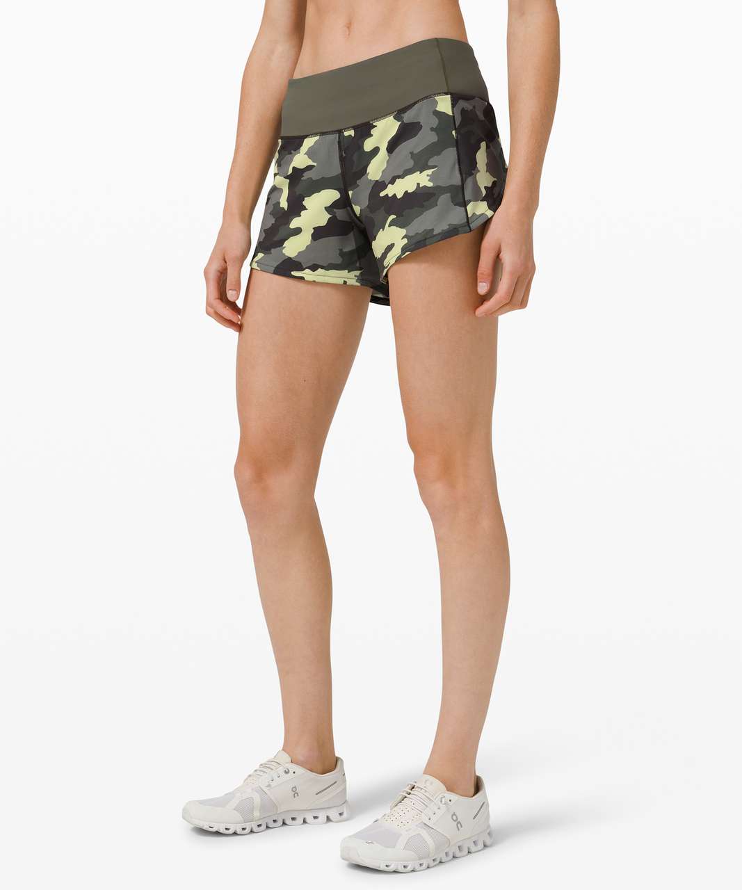 Lululemon Speed Up Short *4" Lined Updated Fit - Heritage 365 Camo Crispin Green Multi / Medium Olive